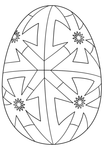 Easter Egg With Geometric Pattern Coloring Page